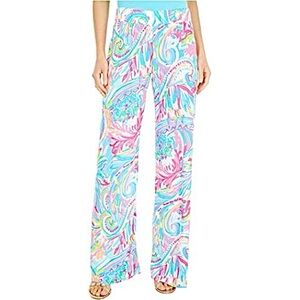 Lilly Pulitzer Bal Harbor Multicolor Paisley Wide Leg Mid-Rise Pants